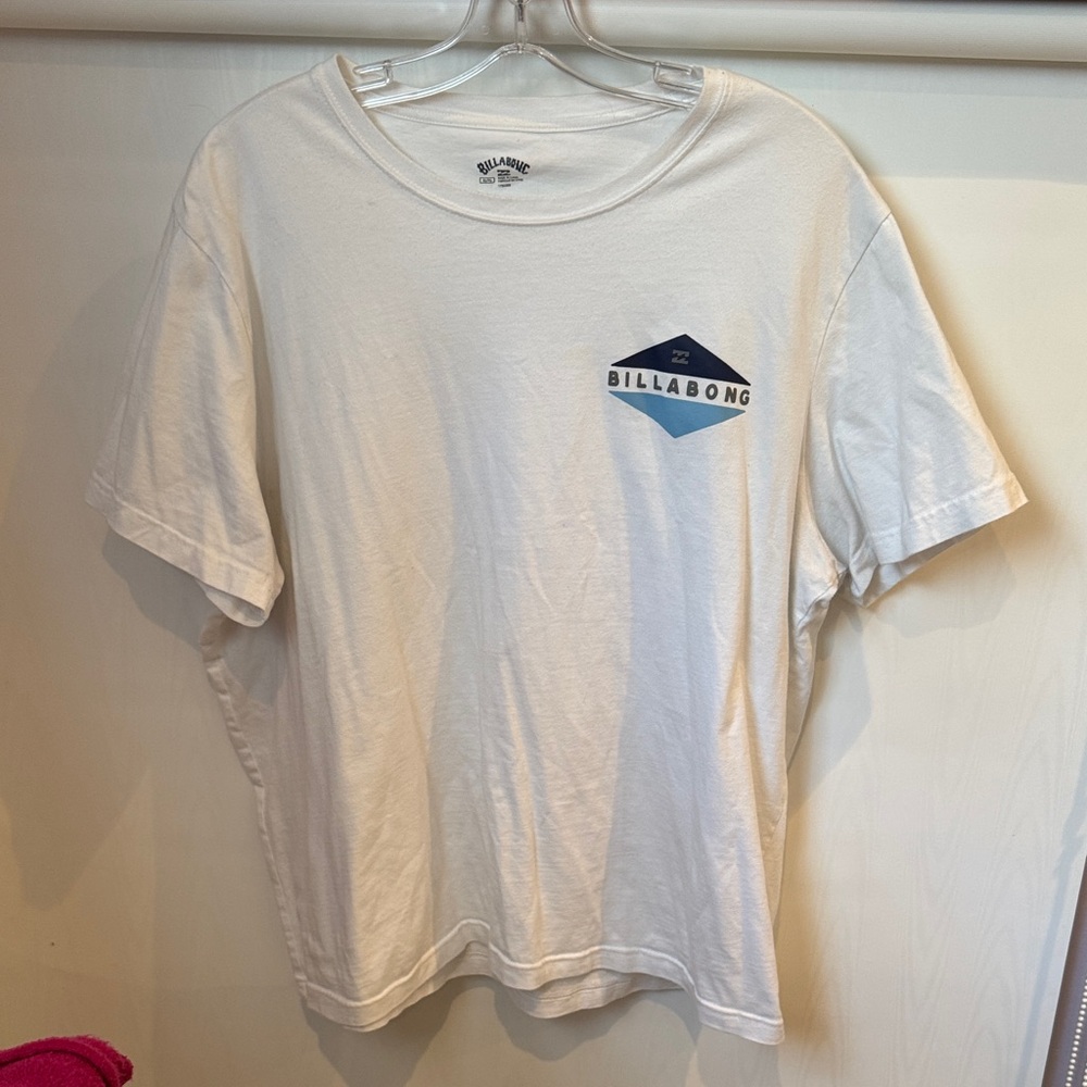 Billabong White and Blue Men's Short Sleeve Tee